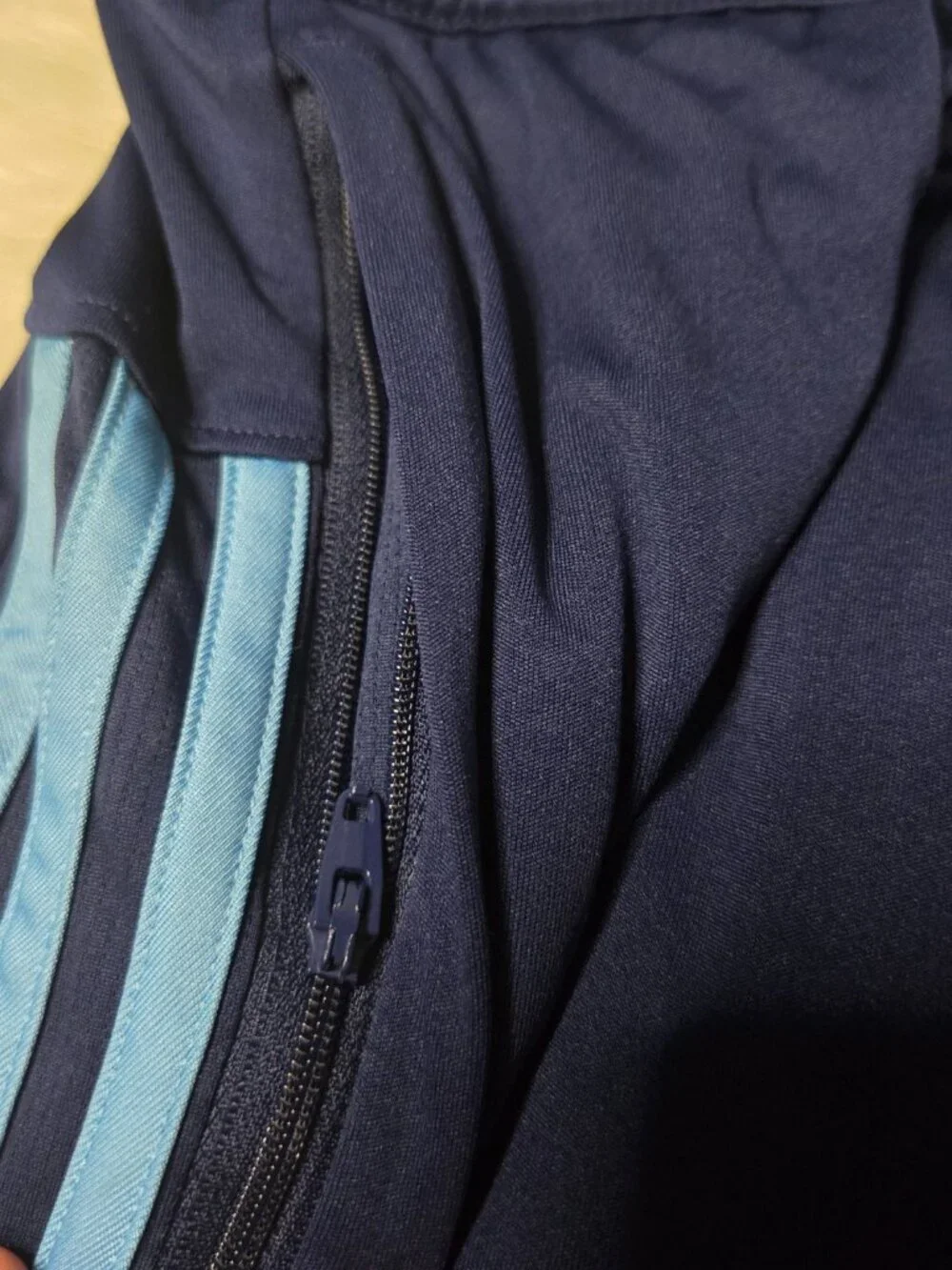 Adidas Men's 3 Stripe Moisture Wicking Breathable Active Short, Blue, Lg
